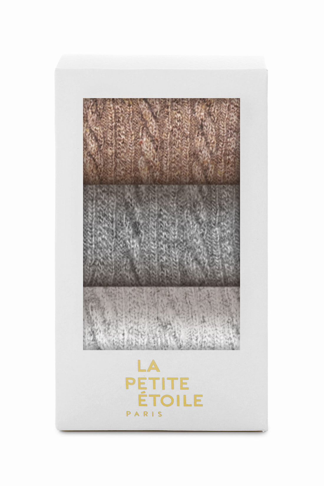 Chaussettes côtelés gris/beige/taupe - Arlen