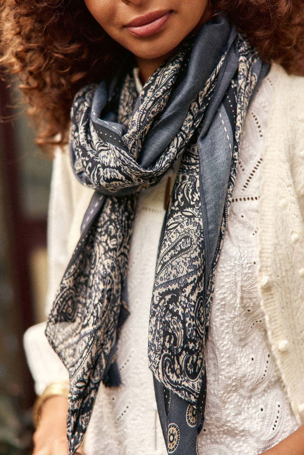 Foulard imprimé gris - Aurele