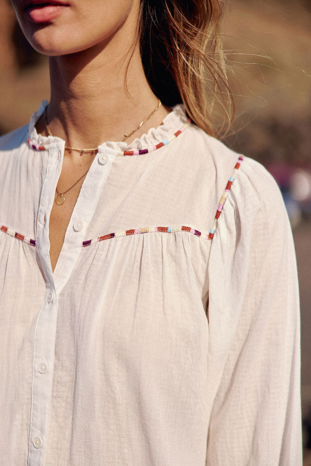 White straight blouse - Beattie