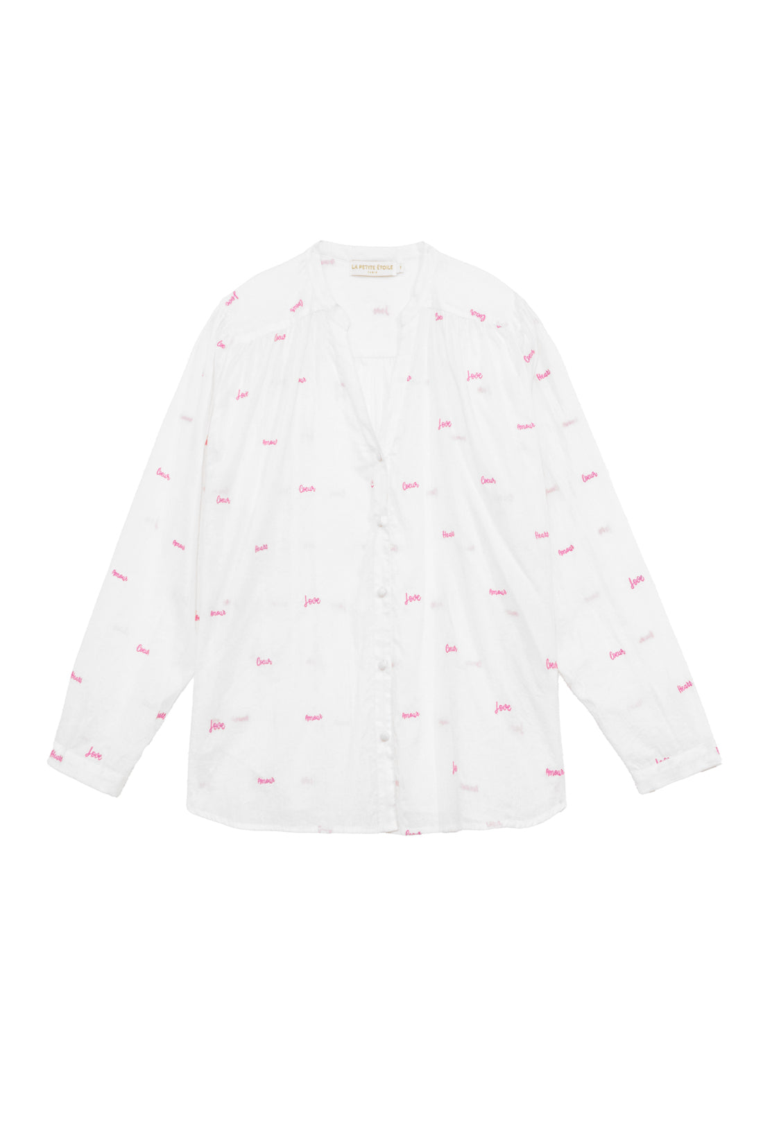 Blouse ample Bolia - Ecru/Rose