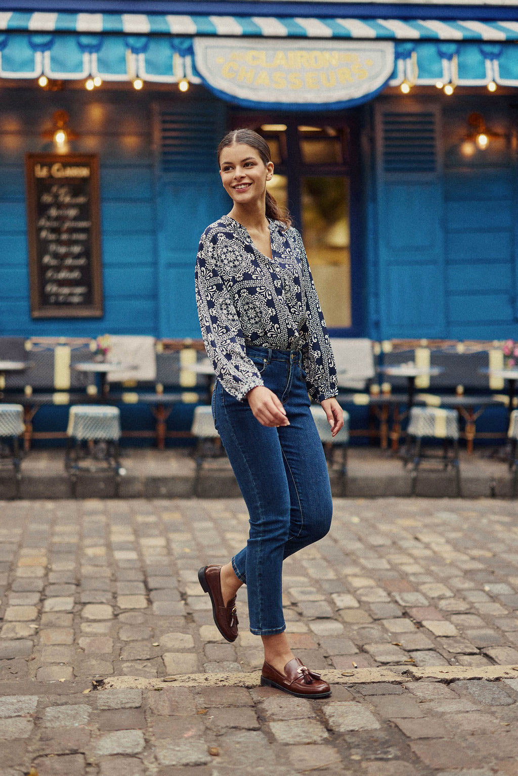 Caisy loose Blouse - Navy