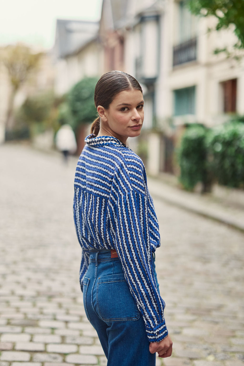 Chemise droite Chanice - Géopmétrique bleu