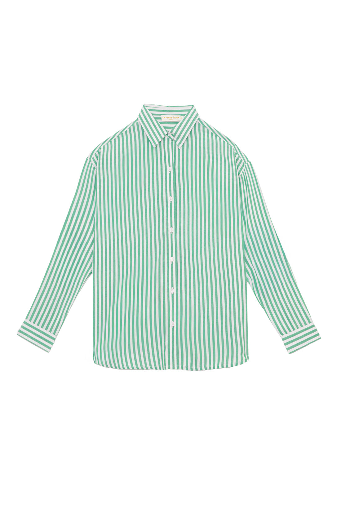 Clara striped blouse - Green/Ecru