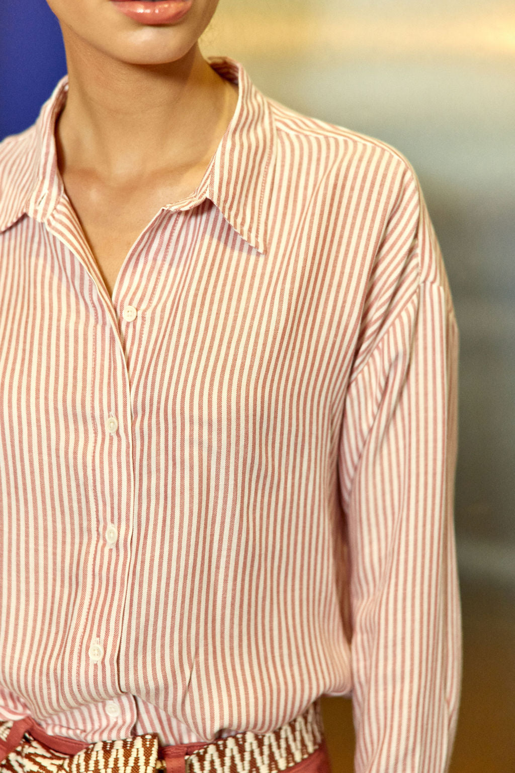 Clara striped blouse - Pink/Ecru