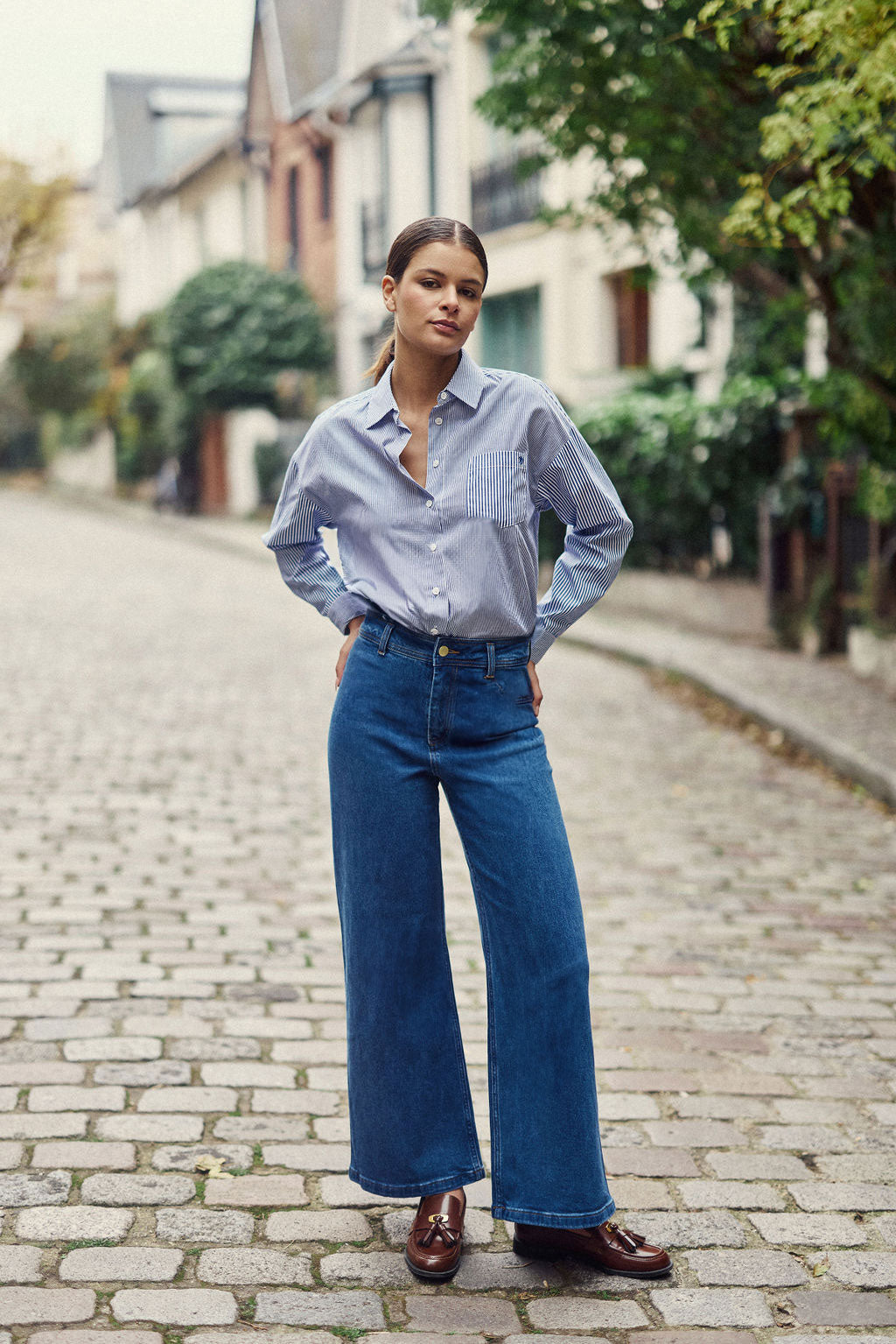 Chemise à rayures Coralia - Bleu/Blanc