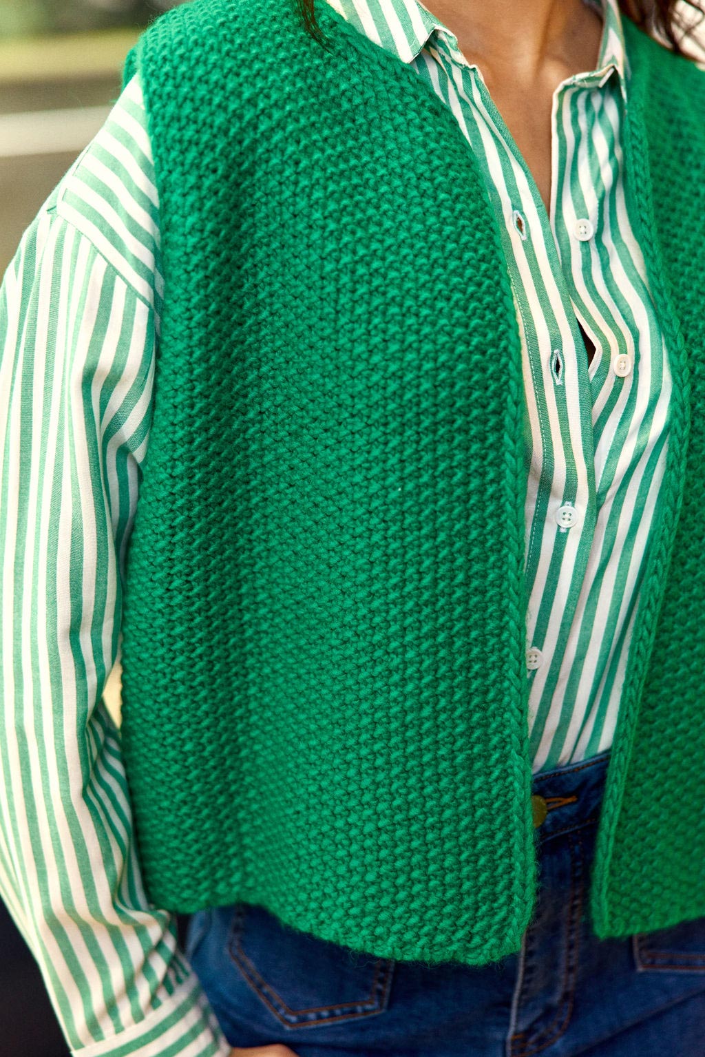 Crea sleeveless cardigan - Green