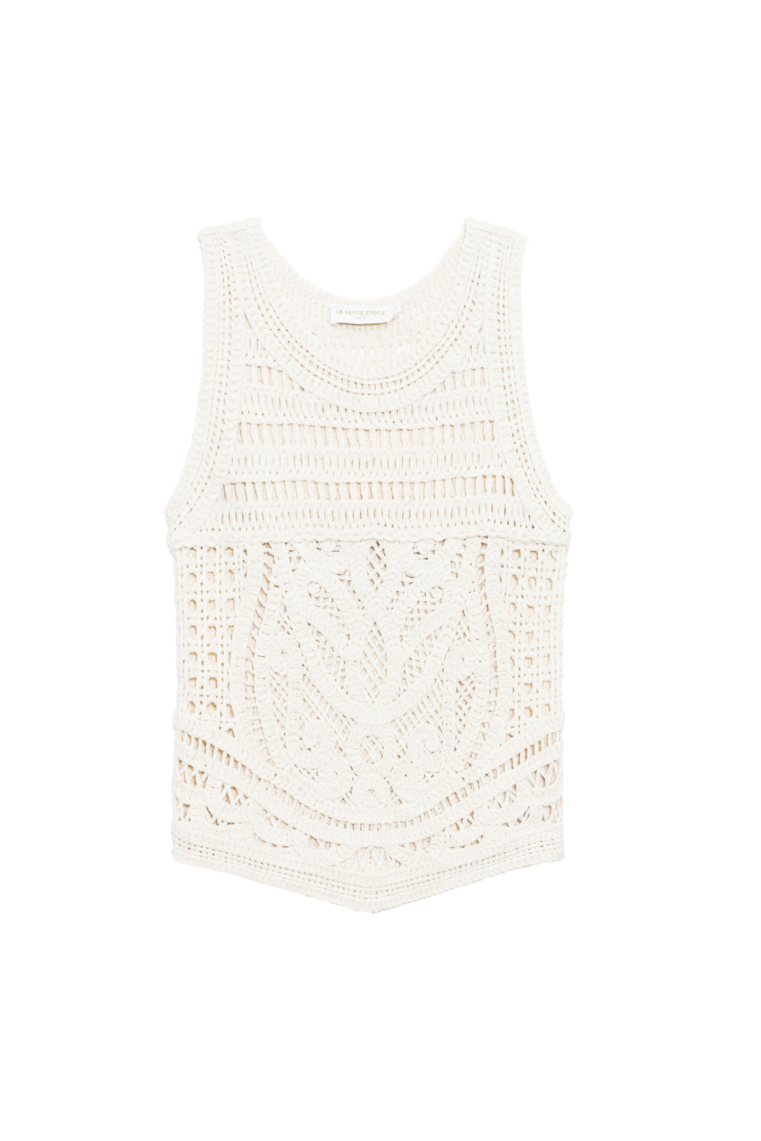 Ecru embroidered tank top - Daisy