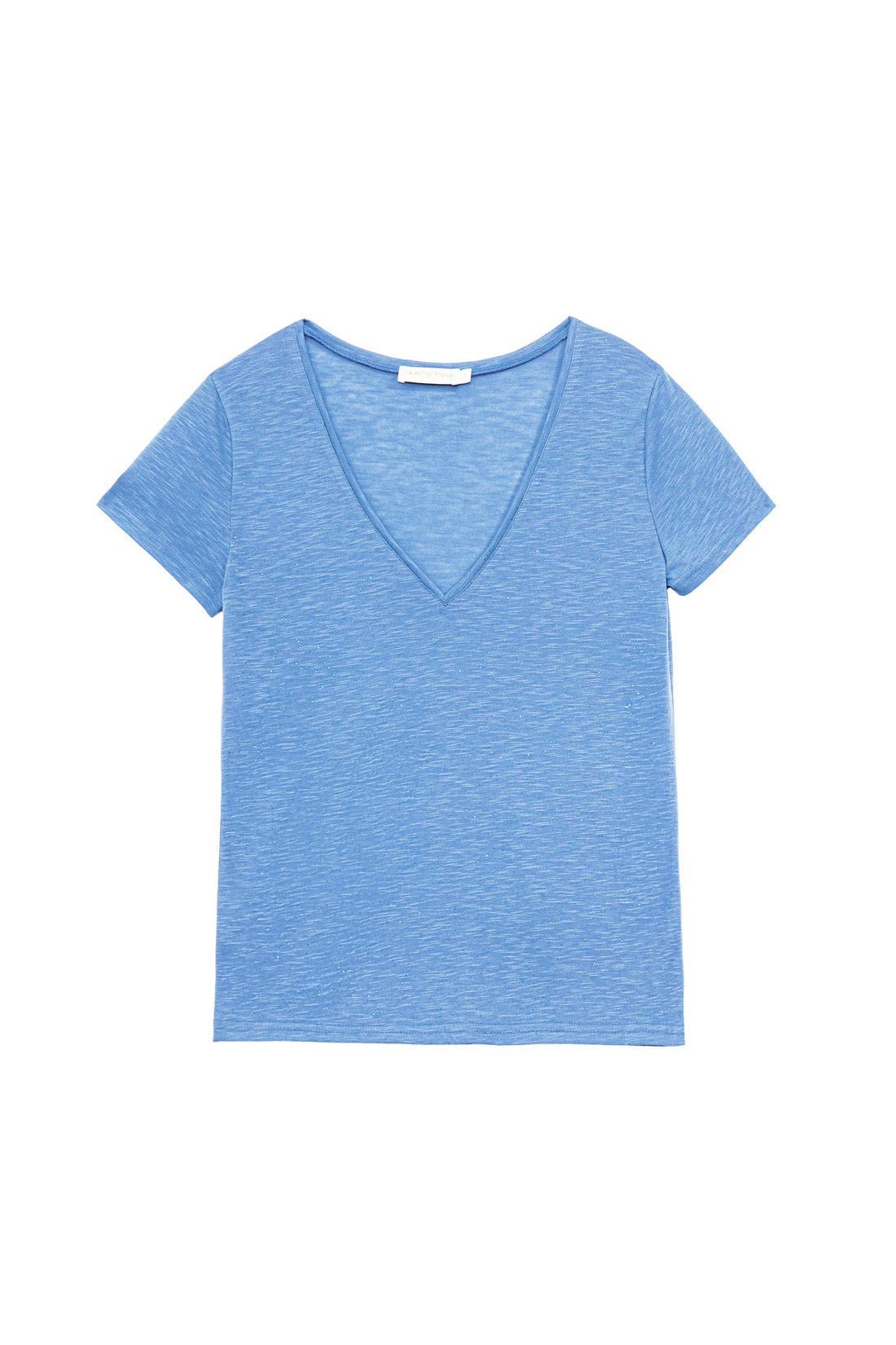 T-shirt col V Elvie - Bleu denim