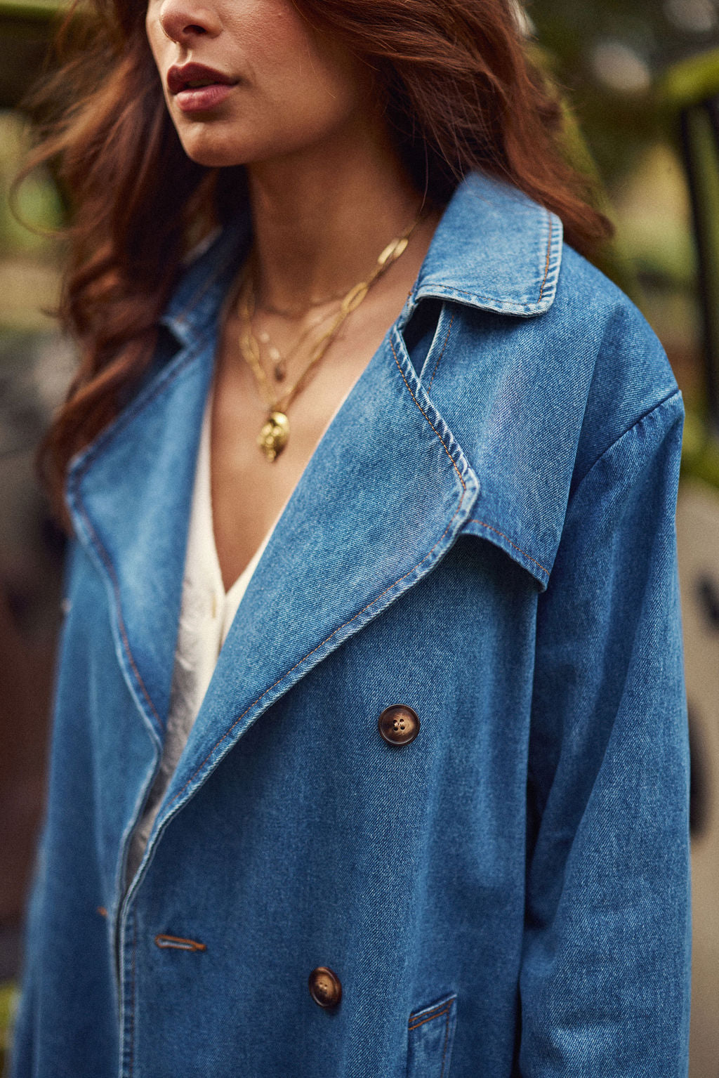 Trench en denim Farago - Stone