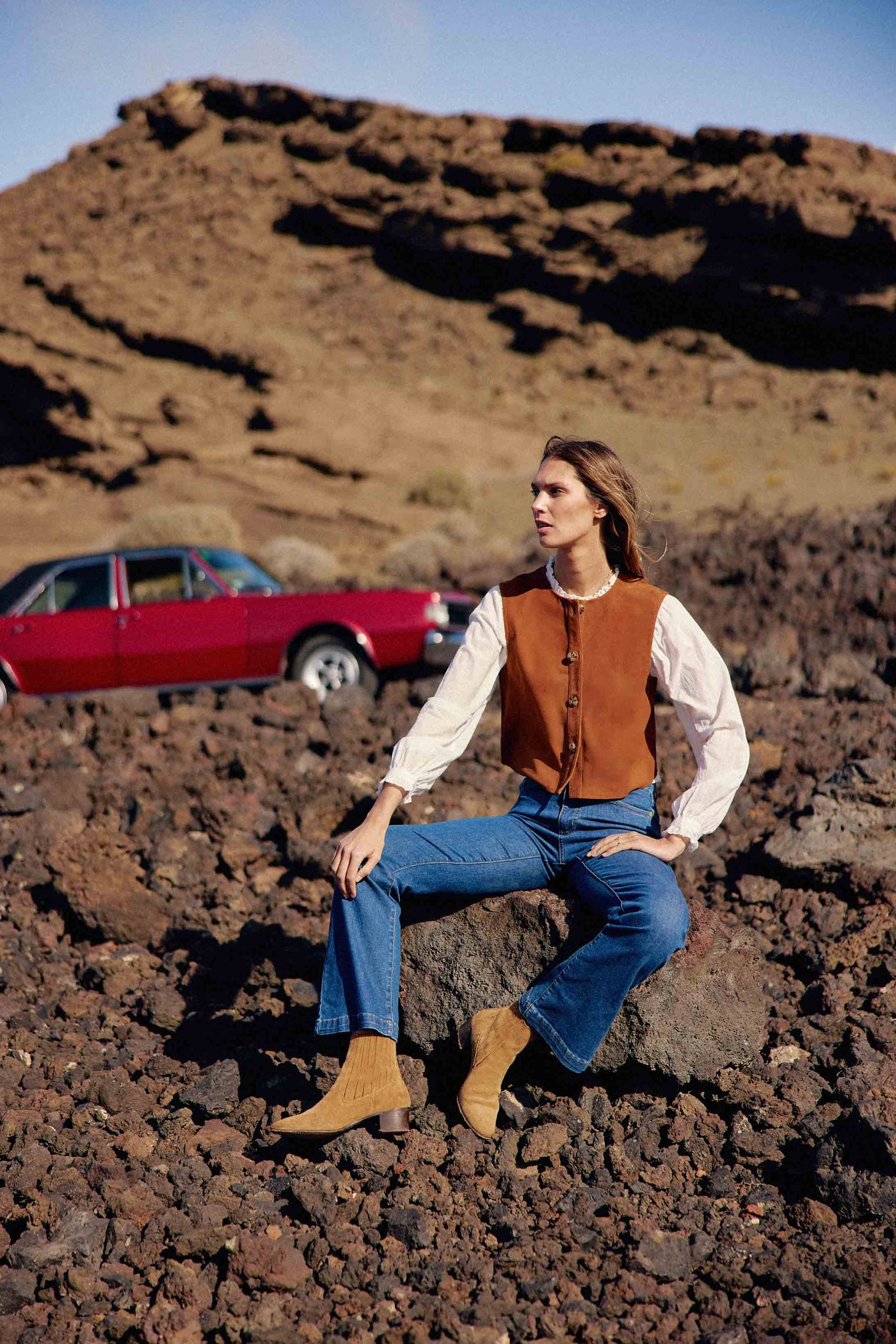 Veste en cuir camel - Flora