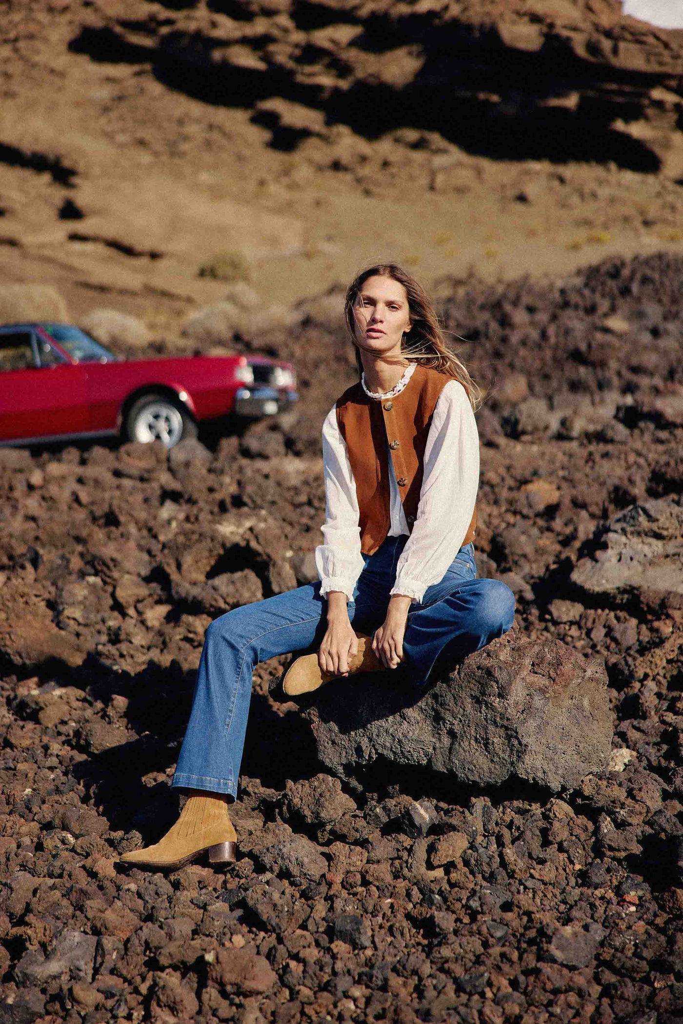 Veste en cuir camel - Flora