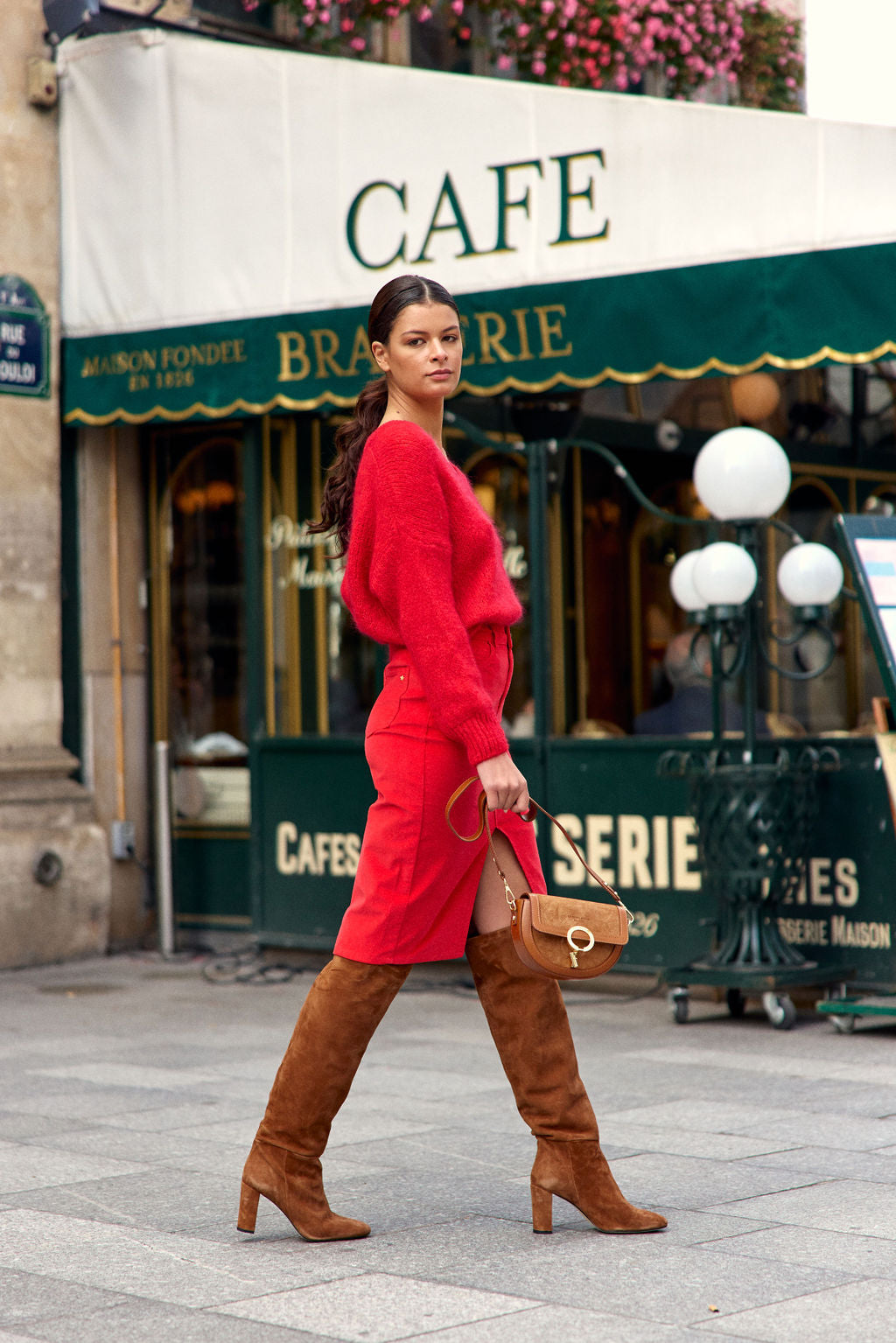 Velvet skirt Jomia - Red