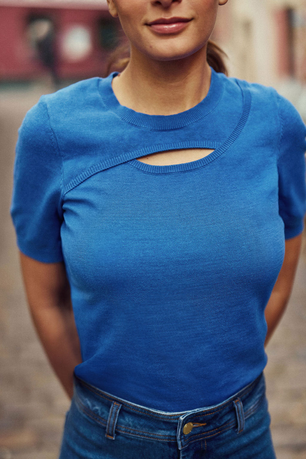 Pull manches courtes Maiwen - Bleu