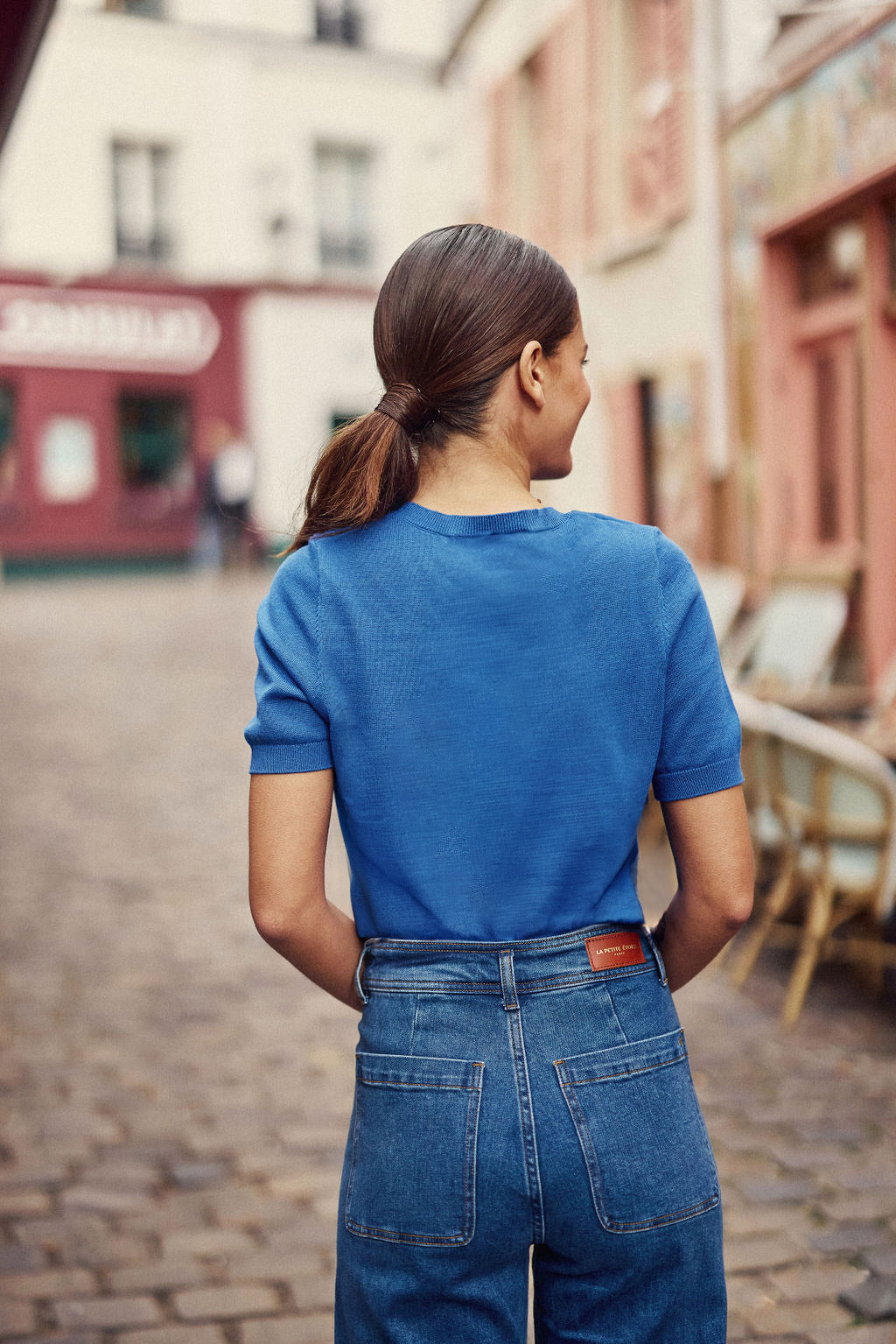 Pull manches courtes Maiwen - Bleu