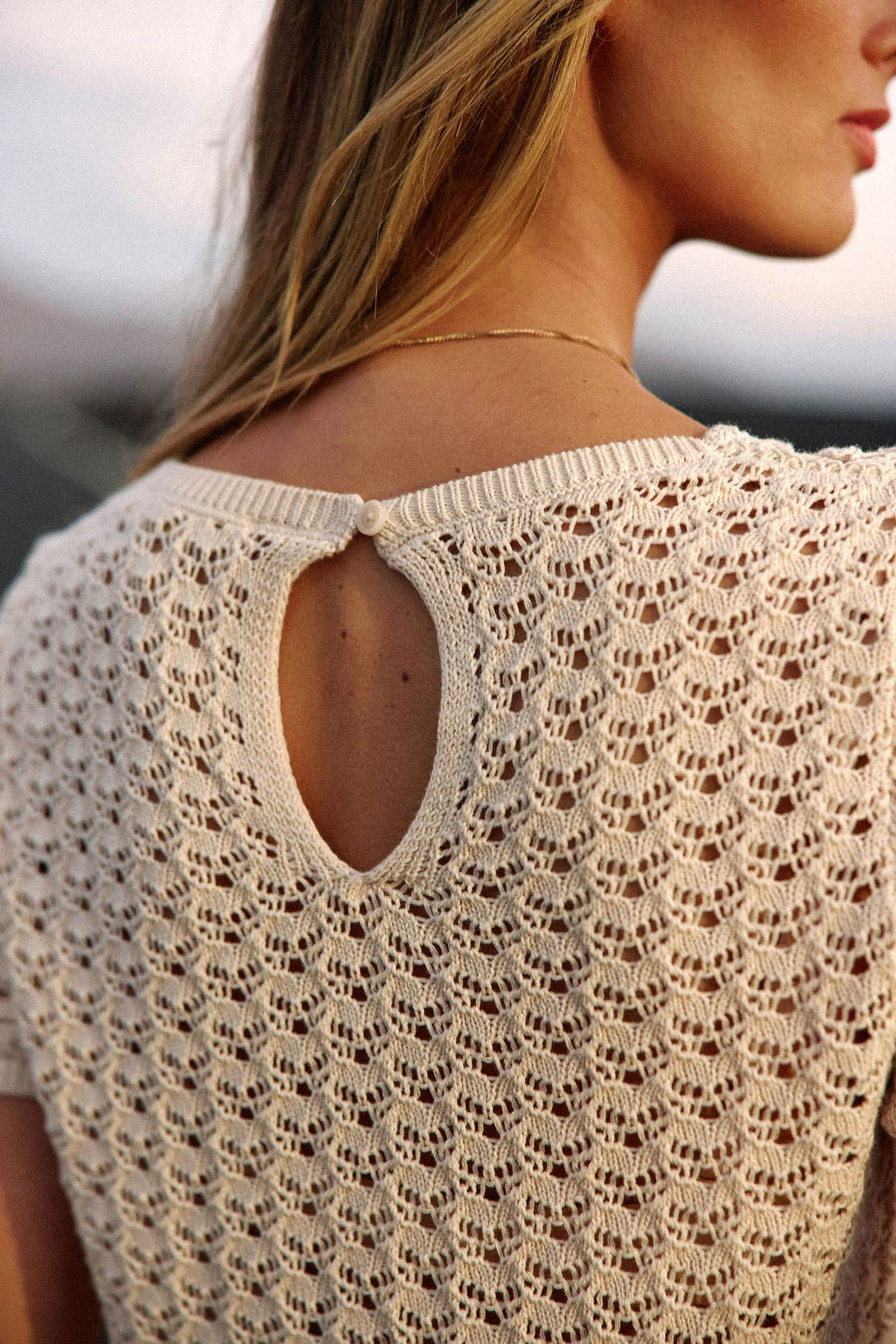 Beige short-sleeved sweater - Malia