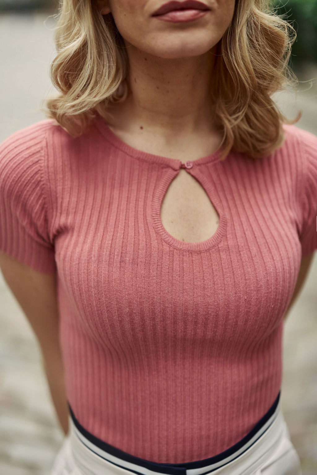 Pull manches courtes Maria - Vieux rose