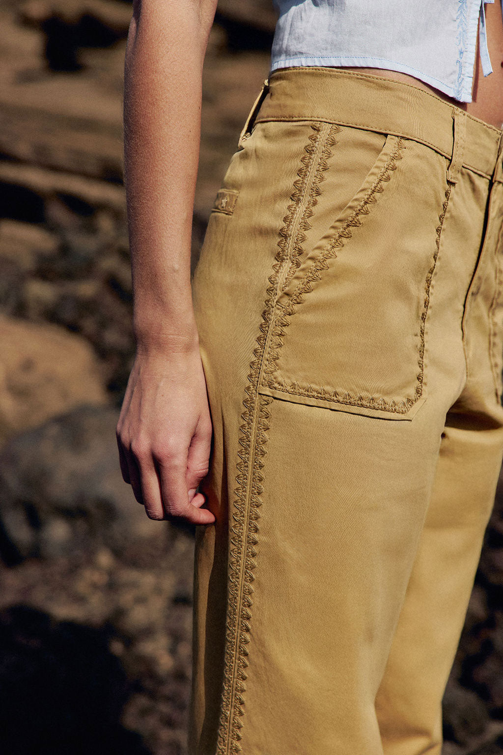 Pantalon droit camel - Marisol