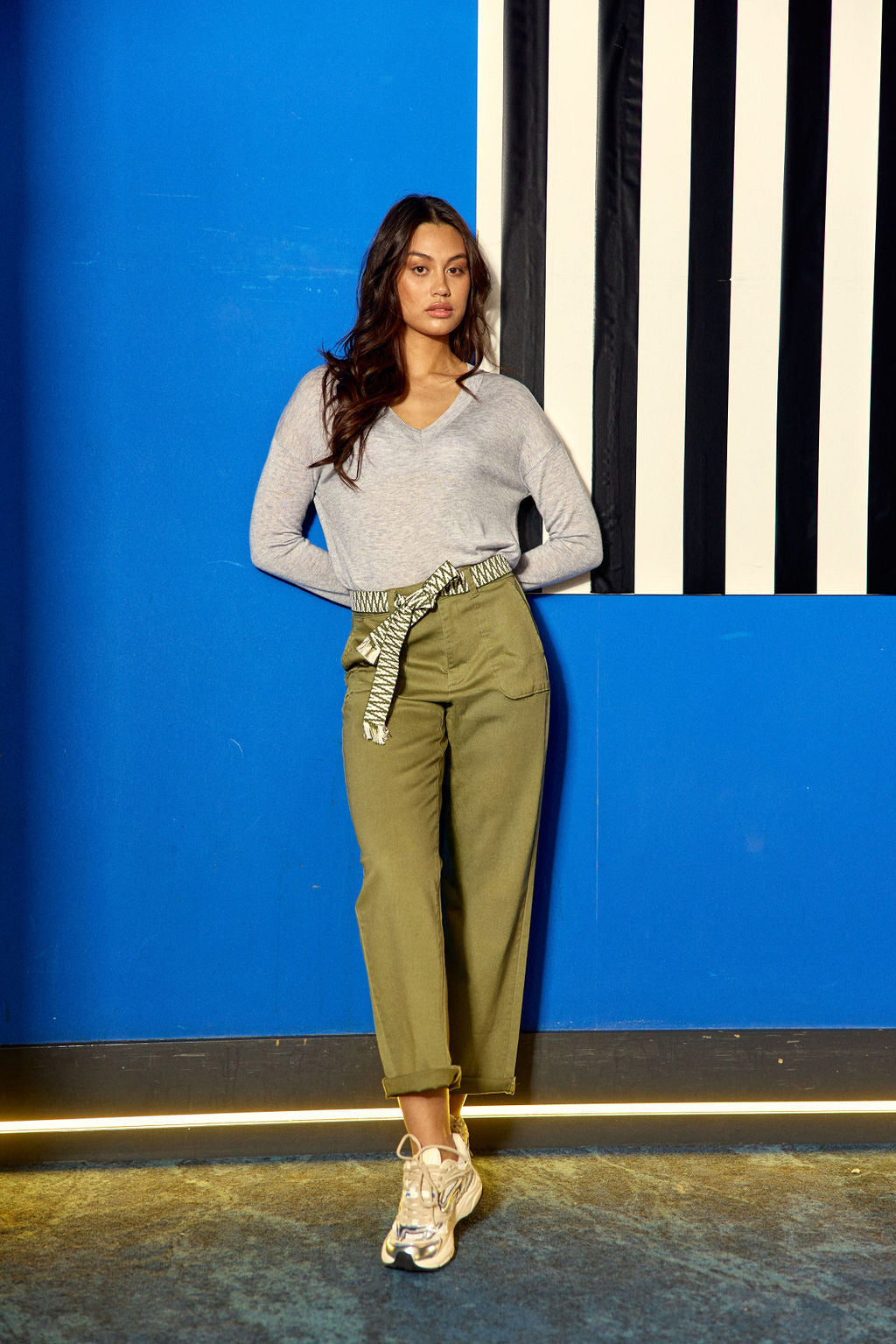 Marisol straight-leg pants  - Khaki