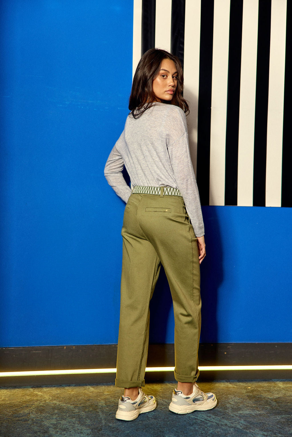 Marisol straight-leg pants  - Khaki