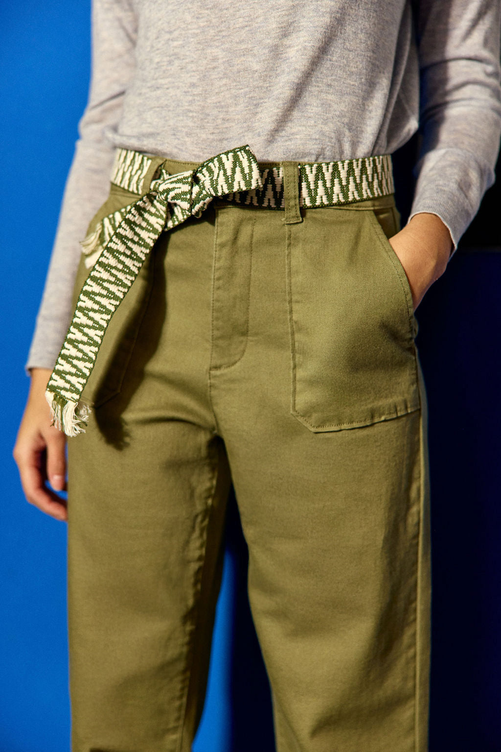 Marisol straight-leg pants  - Khaki