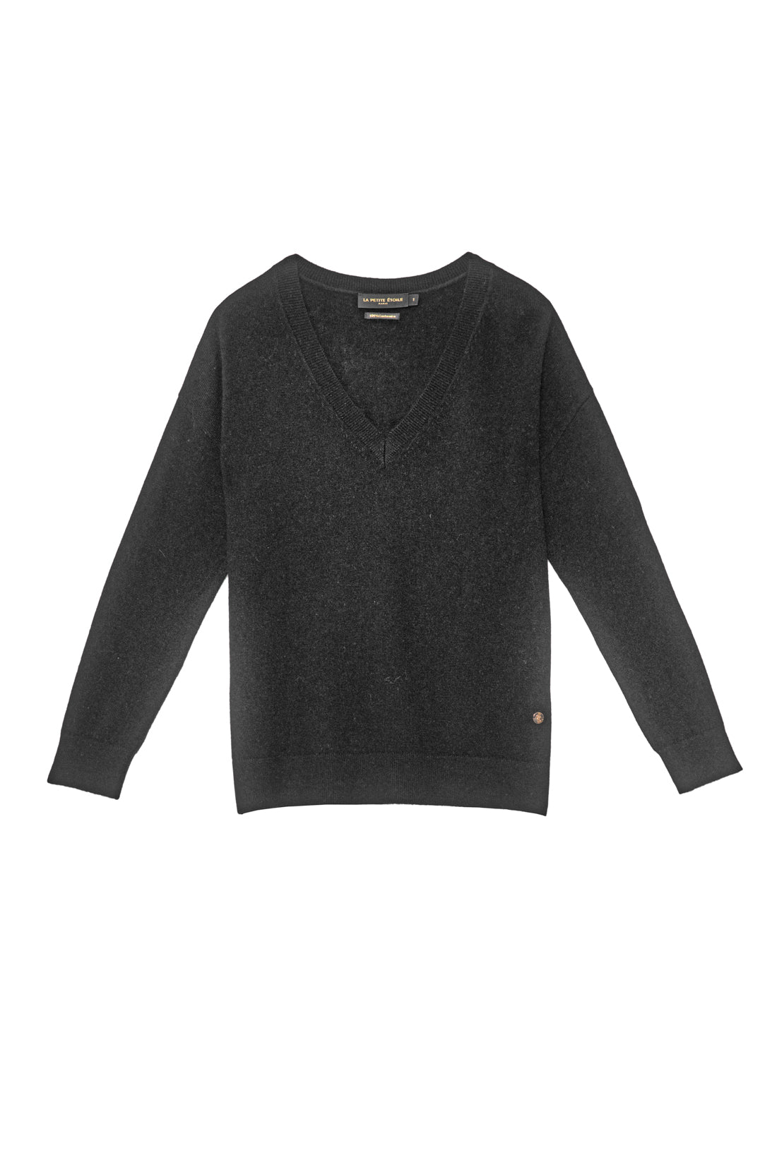 Black v-neck pullover -Melya