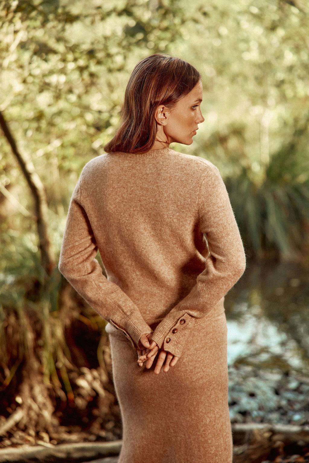 Pull en maille camel - Monty