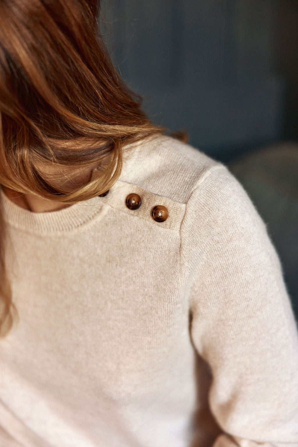 Beige knitted pullover - Moody