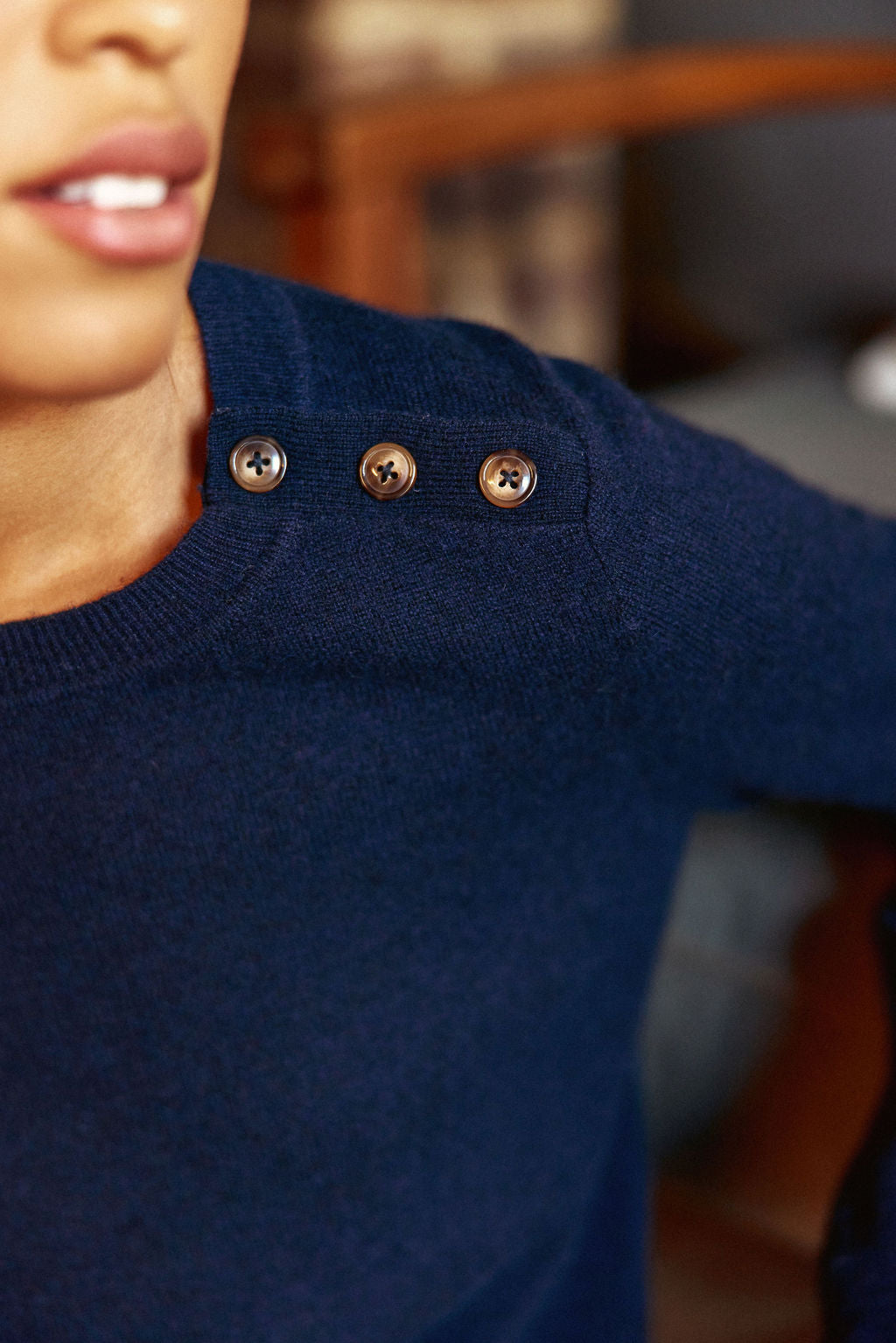 Navy knitted pullover - Moody