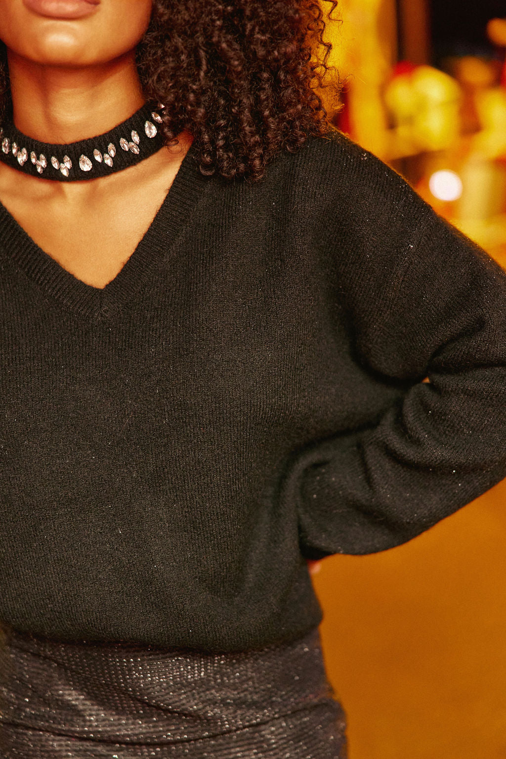 Black knitted pullover - Mora