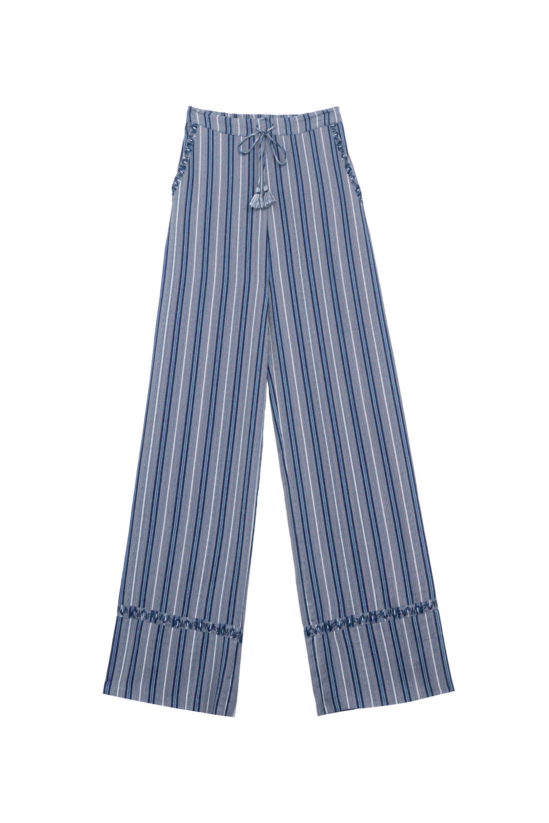 Pantalon large Paha - Rayé bleu