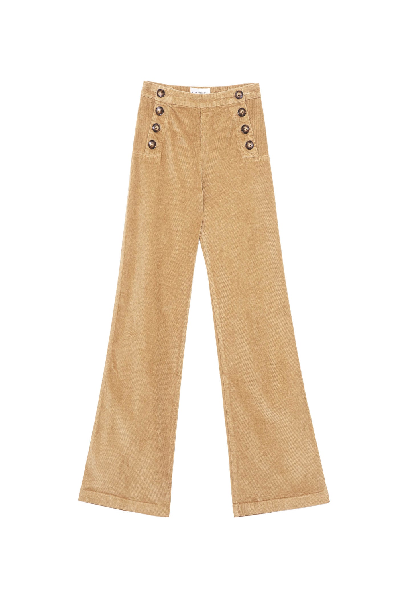 Pantalon à ponts en velours beige - Paulie