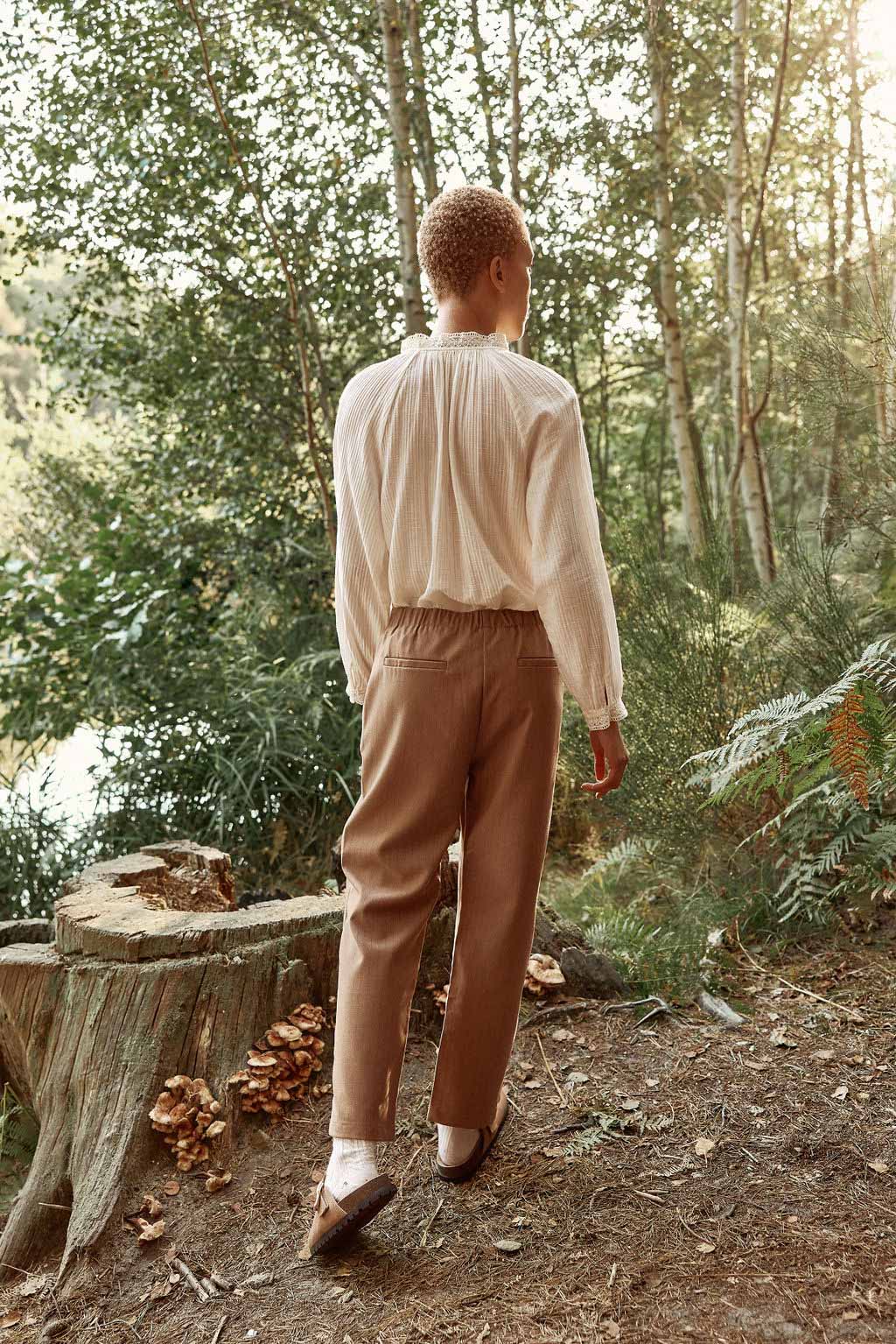 Pantalon beige à rayures - Perrin