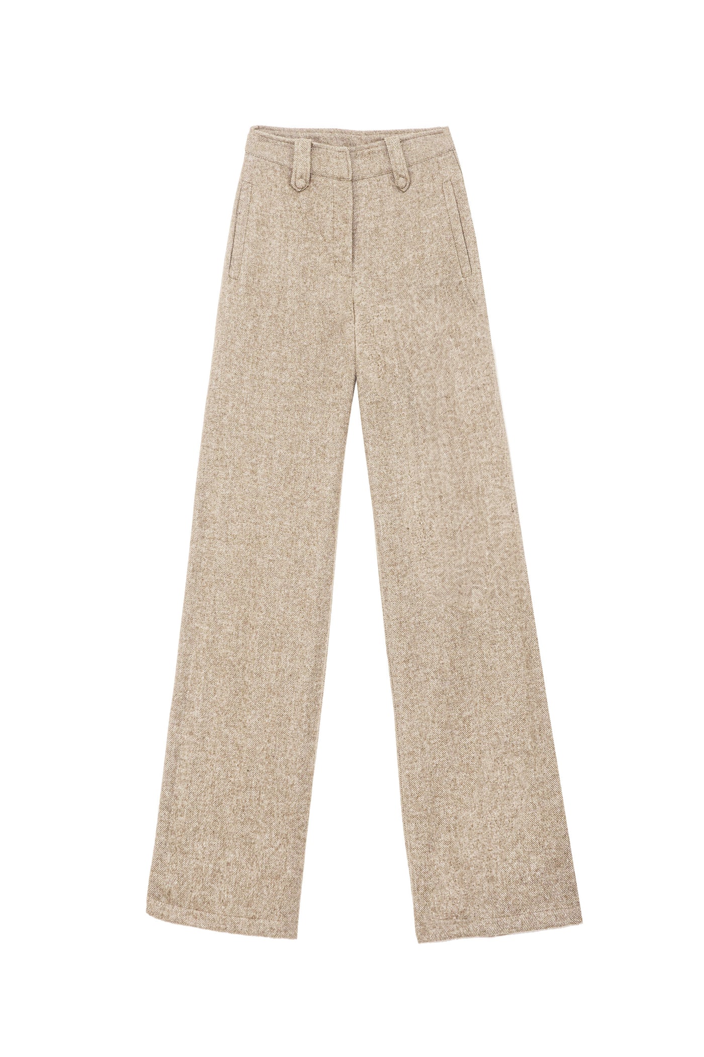 Pantalon droit en laine marron - Phoebe