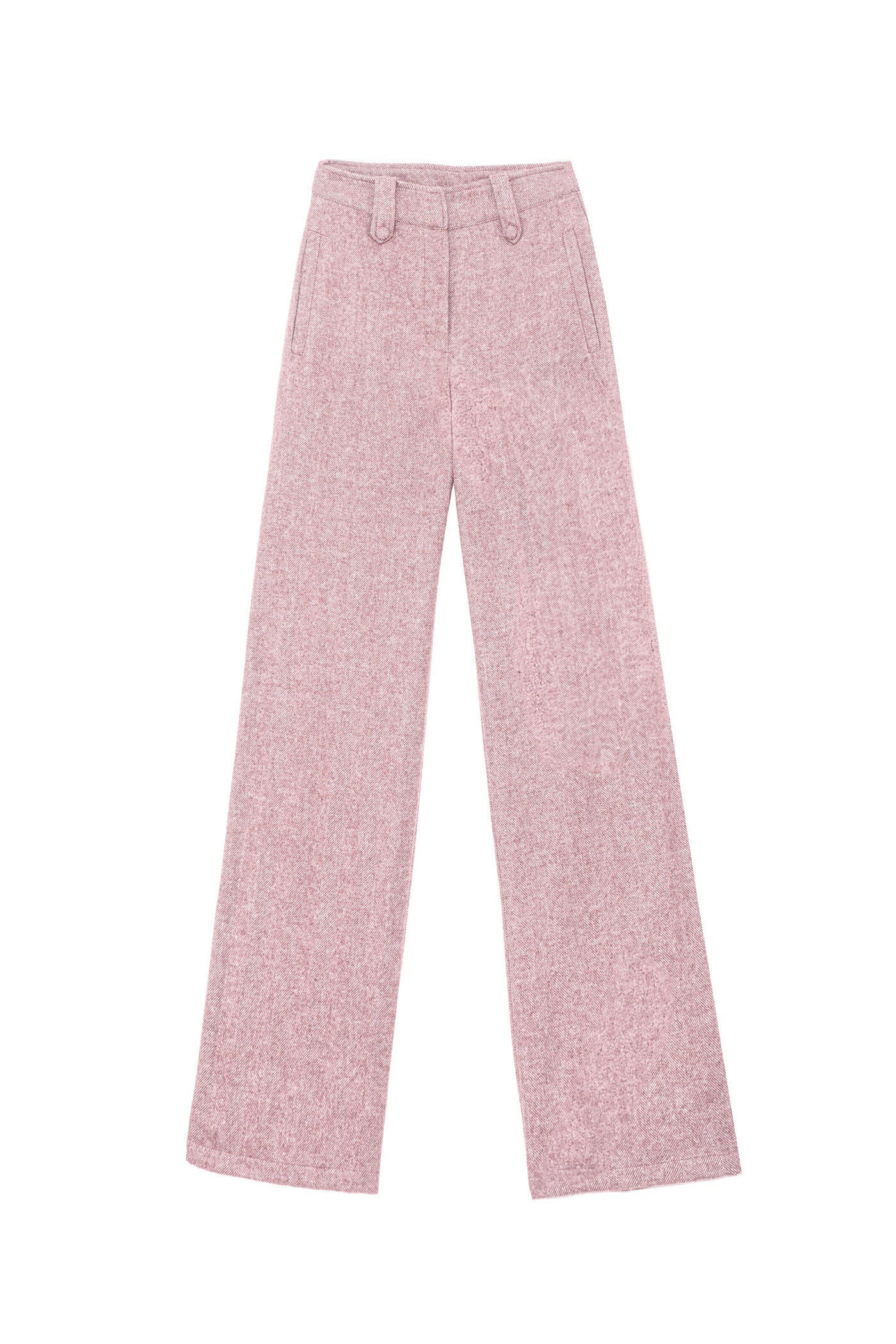 Pantalon droit en laine rose - Phoebe