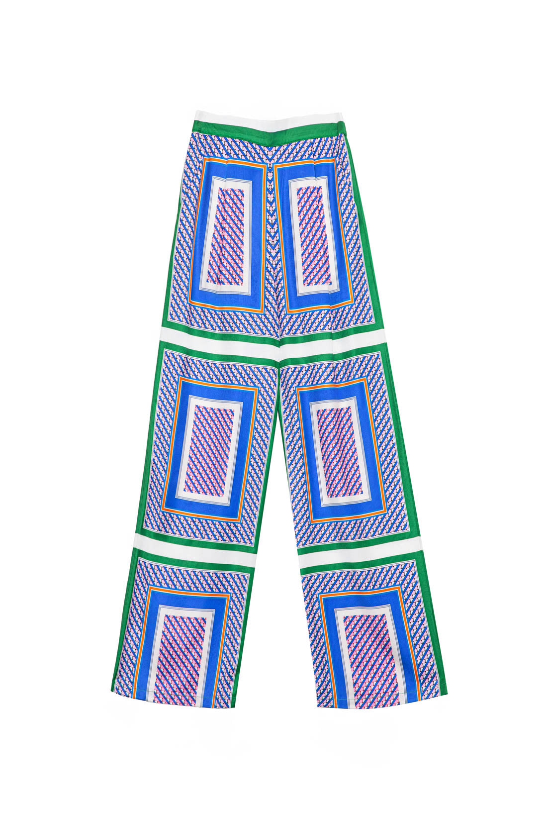 Wide Polette Trousers - geometrical green