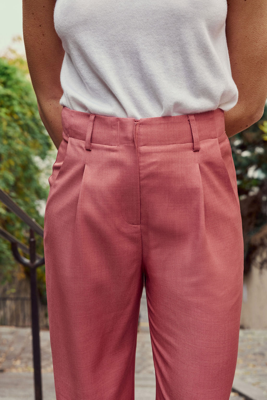 Pantalon droit Polimo - Vieux rose