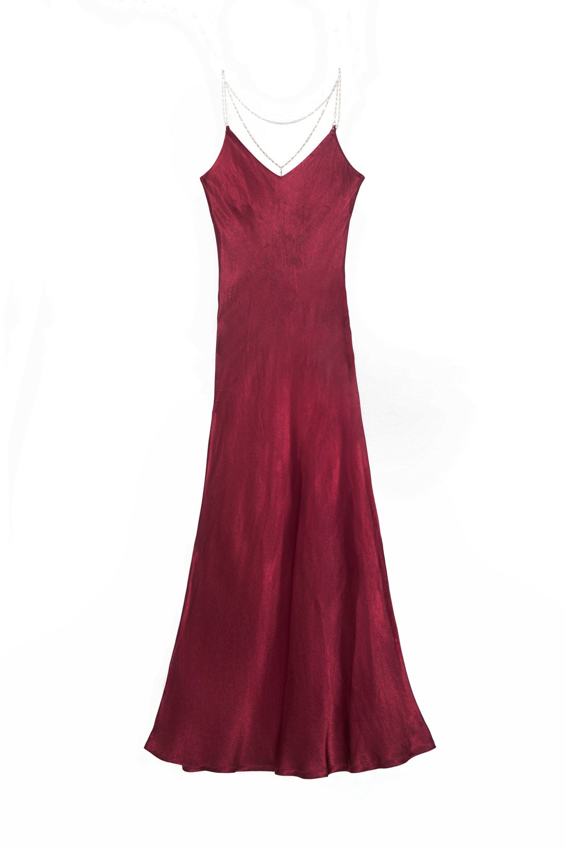 Long satin burgundy dress - Rainee