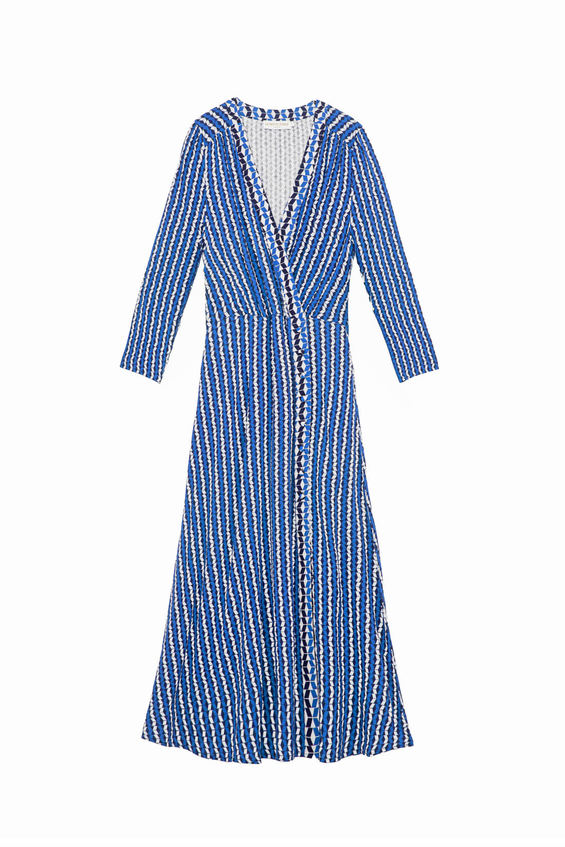 Robe imprimé Rania - Géométrique bleu