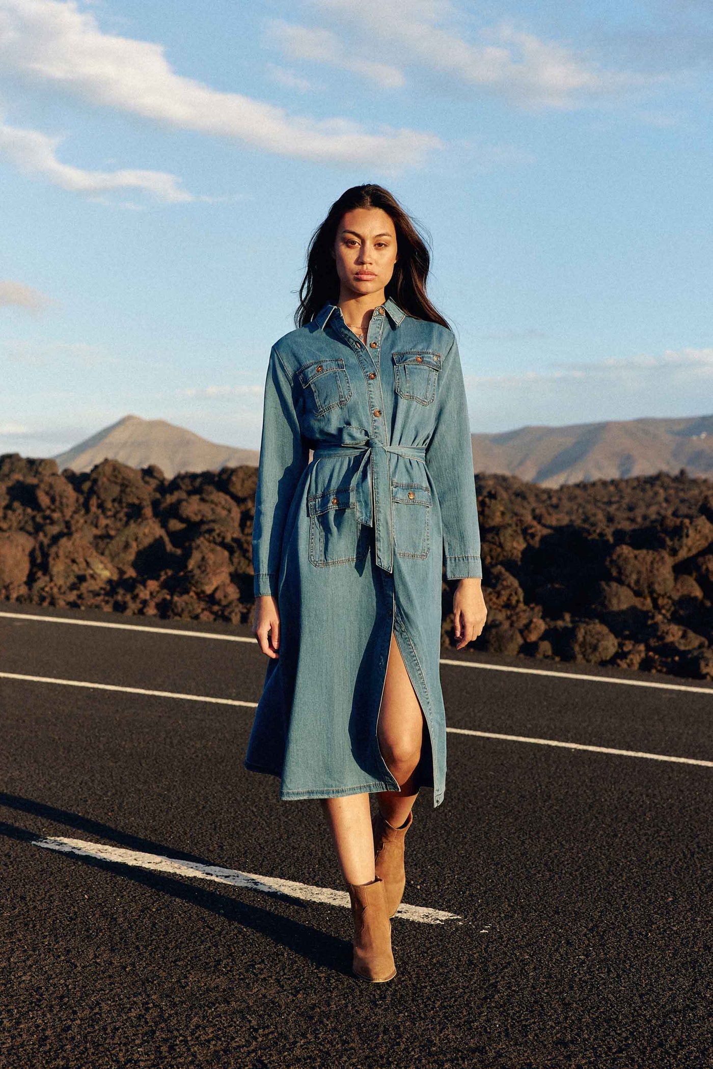 Long stone denim dress - Renly