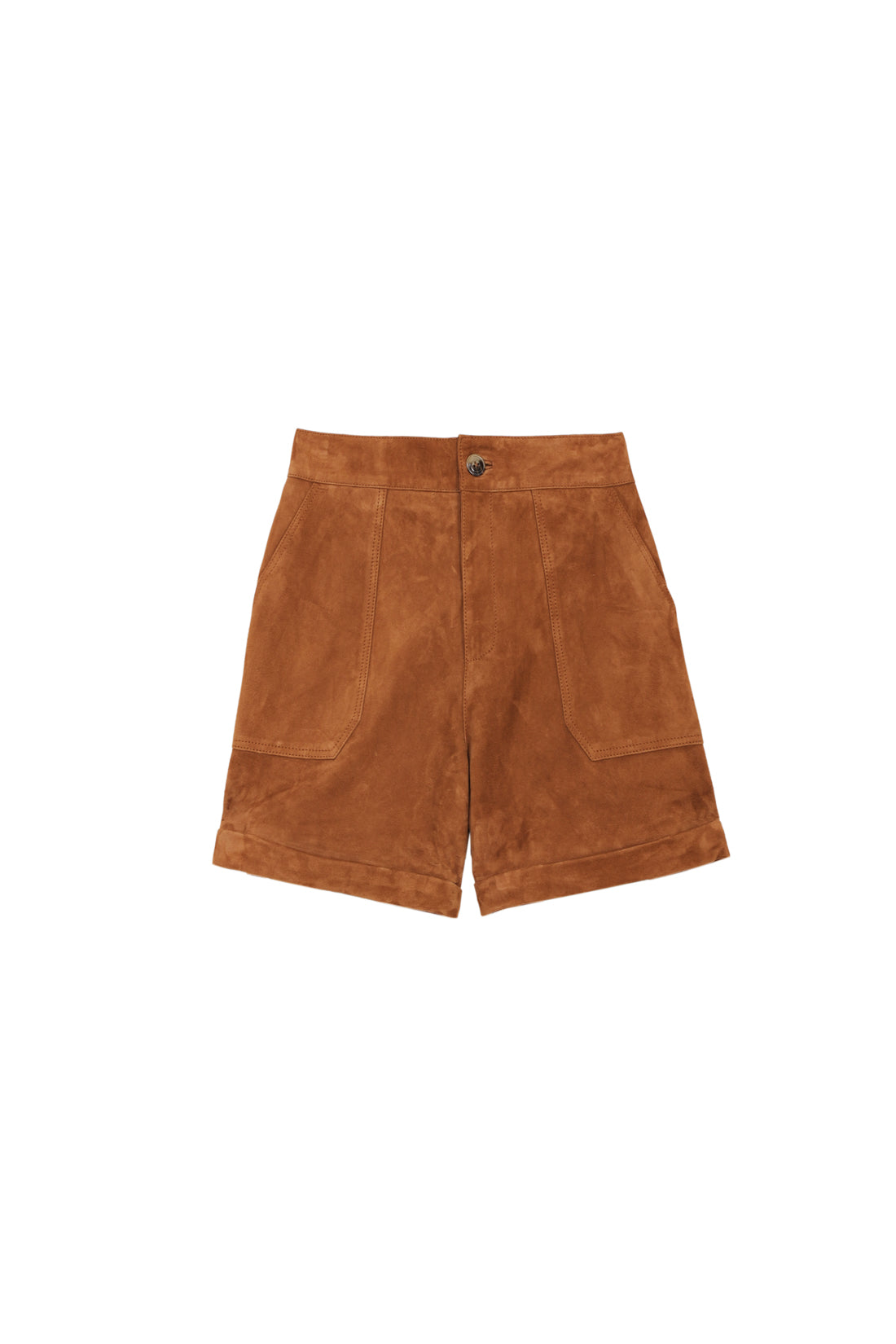 Sidra leather shorts - Camel