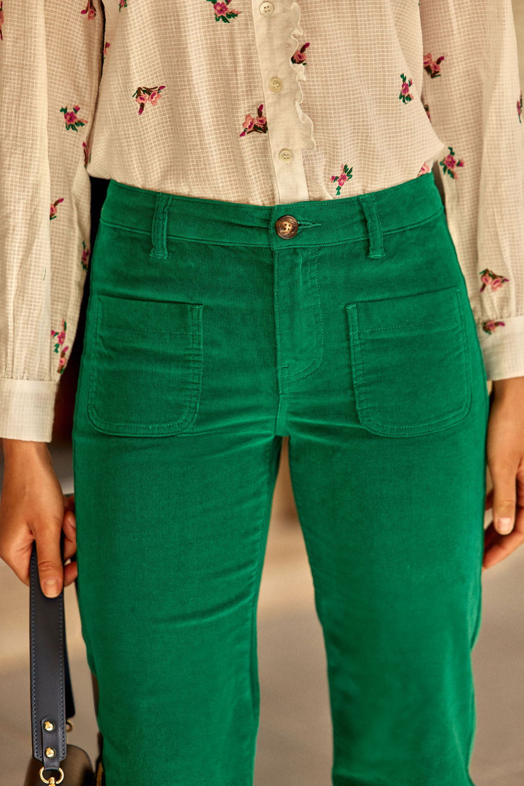 Pantalon velours vert - Sonny