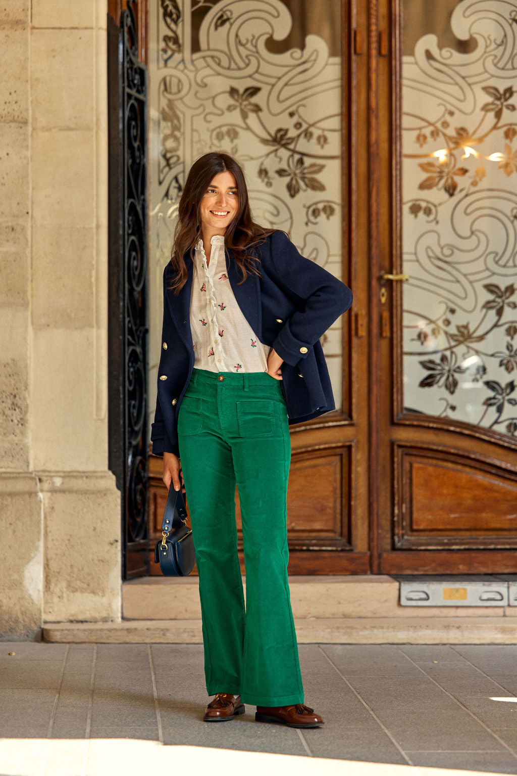 Pantalon velours vert - Sonny