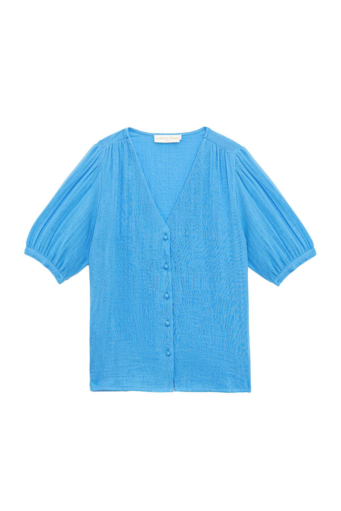 Blue V-neck top - Tevan