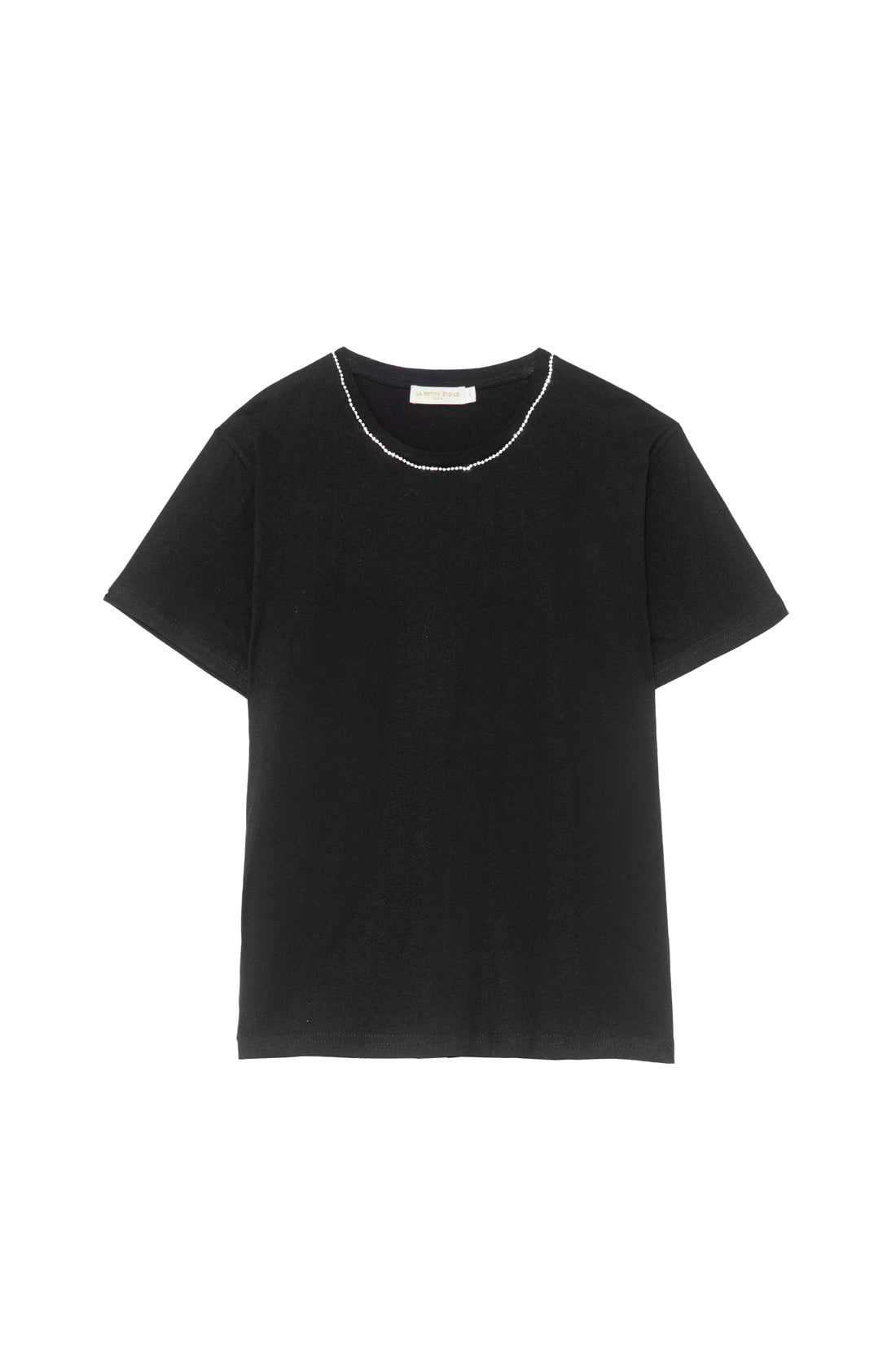 Black t-shirt with rhinestones - Tomi