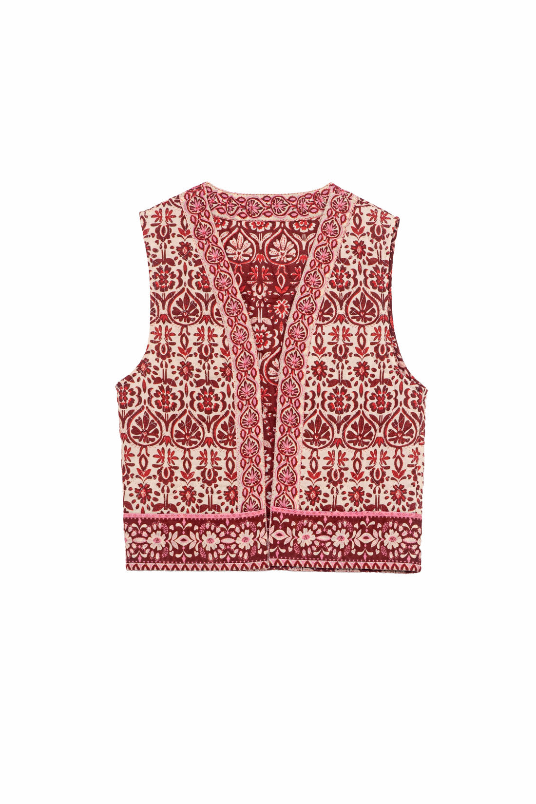 Veste sans manches Vilma - Fleur rouge