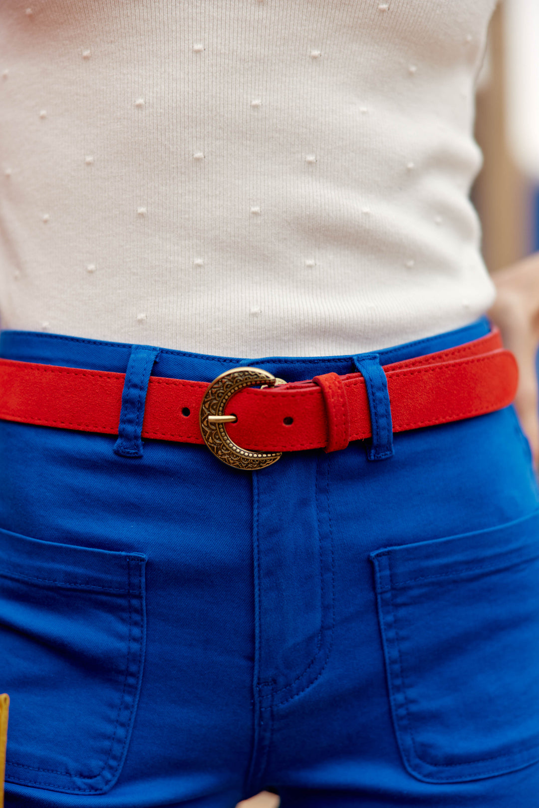 Ceinture taille rouge best sale