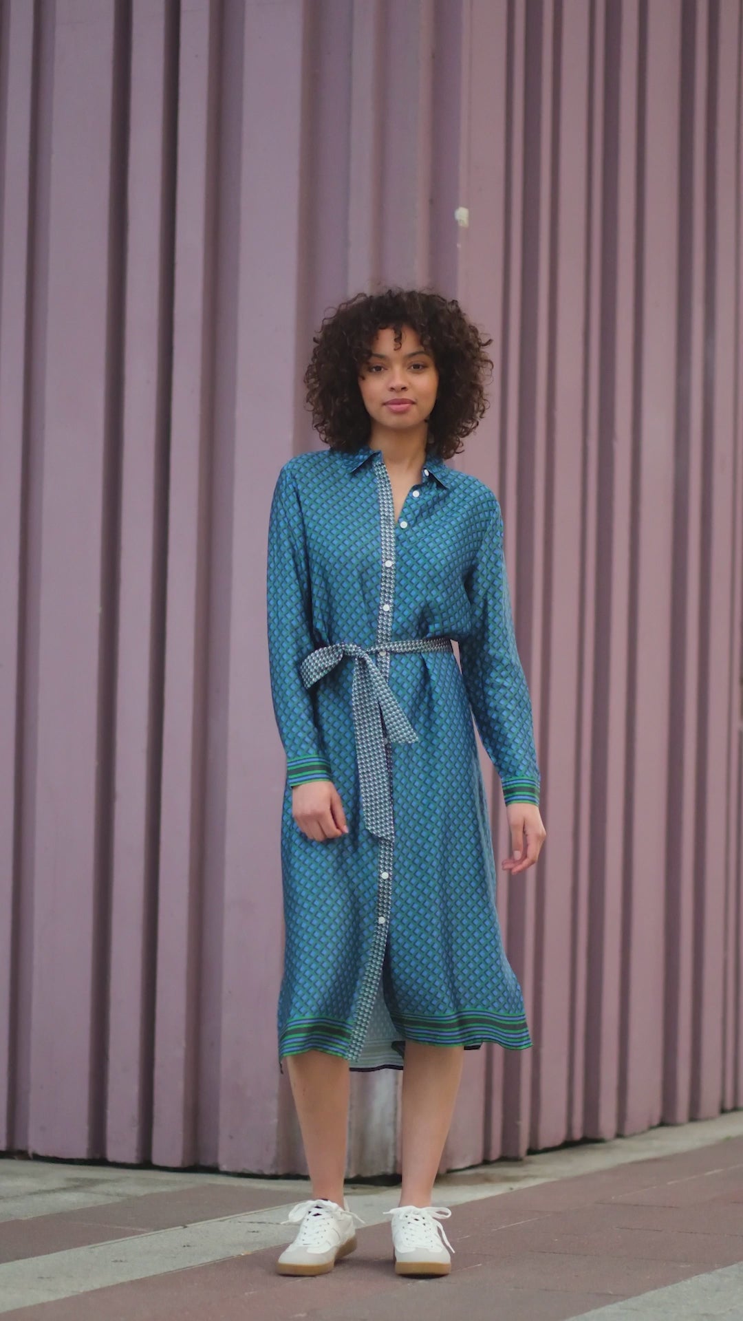 Robe Romy - Géométrique bleu