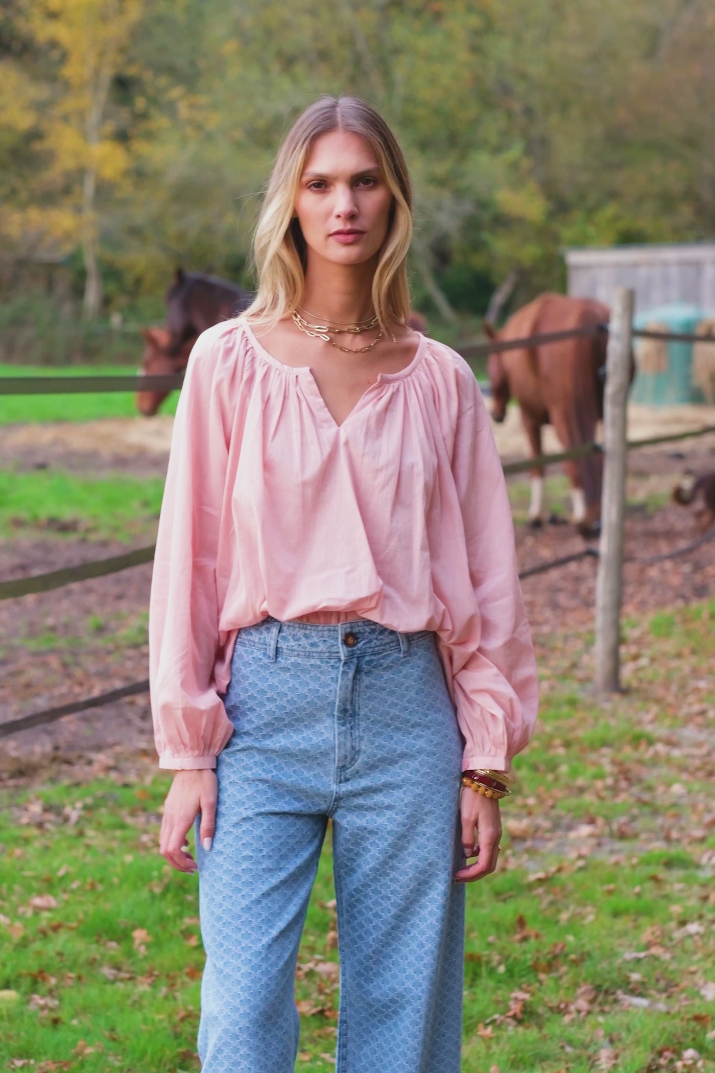 Blouse ample Blazie - Rose poudrée