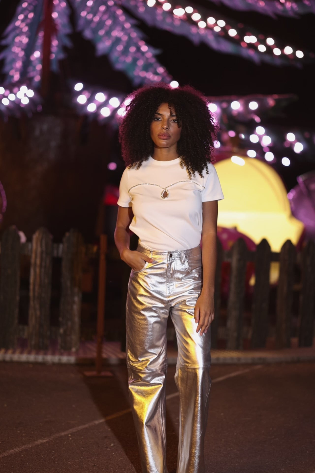 Silver leather trousers - Zephyr