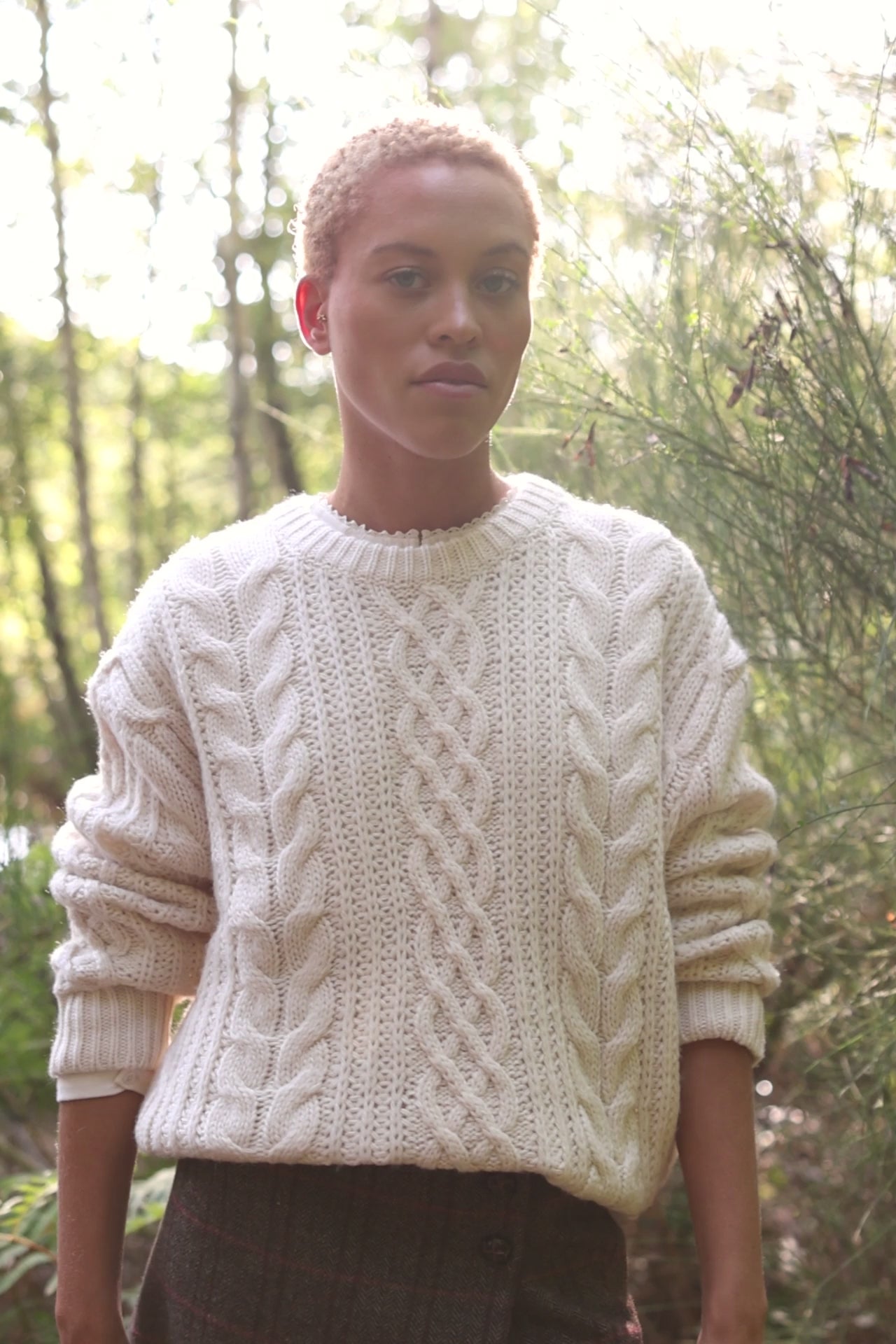 Mendy Cable Knit Sweater - Ivory